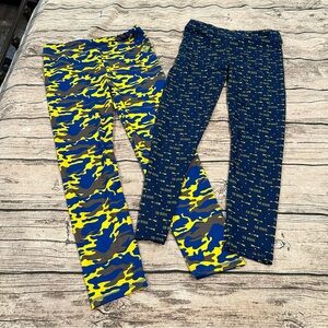 Lot of 2 Pairs of Cub Scouts Baselayer Pants in Blue and Yellow Size 12